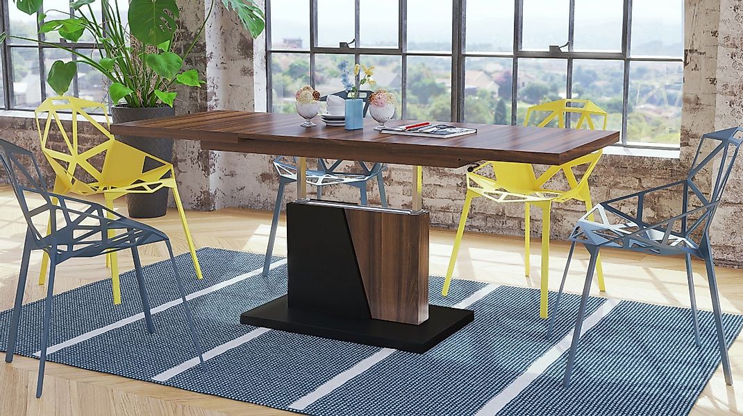 Mazzoni Couchtisch Grand Noir Nussbaum-Schwarz matt günstig online kaufen