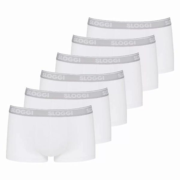 Sloggi Herren Boxer Shorts, 6er Pack - Hipster GO ABC, Baumwolle Weiß 2XL günstig online kaufen