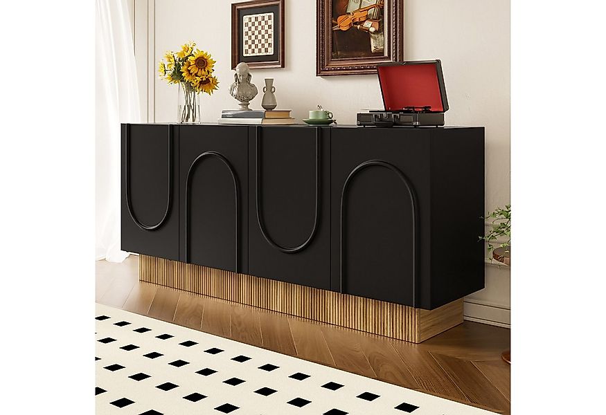 Merax Sideboard mit U-Relief-Design & dekorativer Holzstruktur (1 St., 160× günstig online kaufen