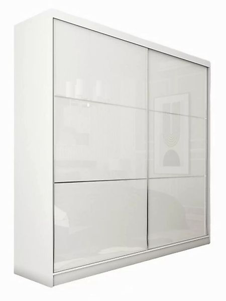 Compleo Schwebetürenschrank CINZIA, Schrank mit Lacobel Glas (200 cm, mit o günstig online kaufen