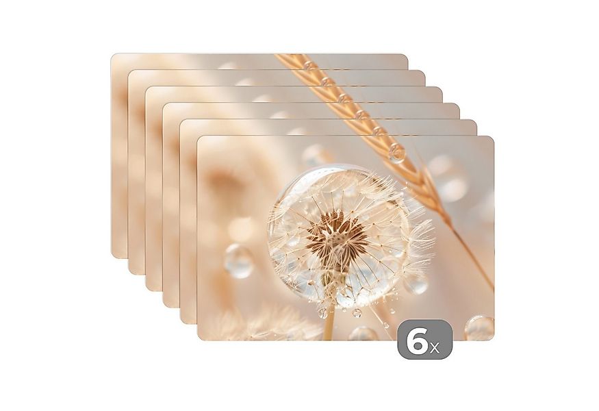 MuchoWow Platzset Löwenzahn - Wasser - Natur - Stillleben - Modern, (6-St), günstig online kaufen