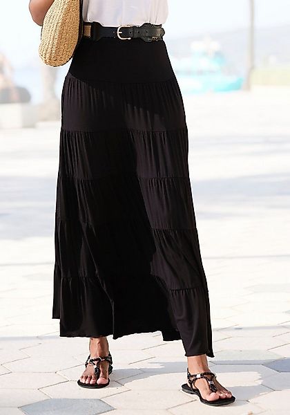 Beachtime Maxirock mit Volants, elastischer Jerseyrock, Strandrock günstig online kaufen