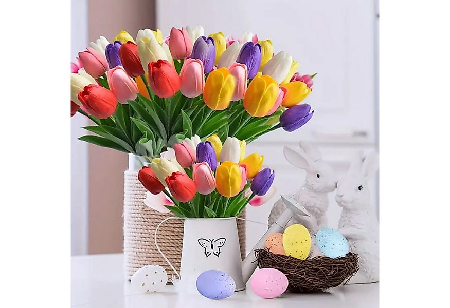Kunstblumenstrauß 12 Stück künstliche Tulpen Strauß Tulpe, Deggelbam, Seide günstig online kaufen
