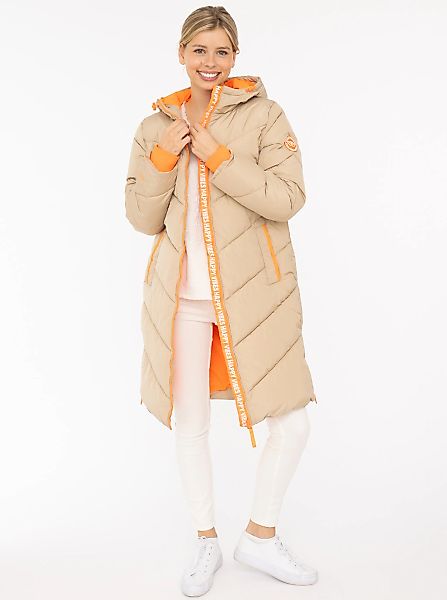 Zwillingsherz Steppmantel ""Happy Vibes"", Print an Kapuze, farbigen Detail günstig online kaufen