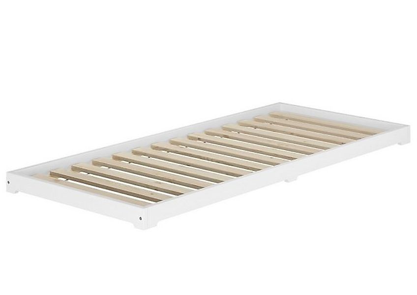 ERST-HOLZ Bett Flachbett Massivholz weiß 100x200 Futonbett, Kieferwaschweiß günstig online kaufen