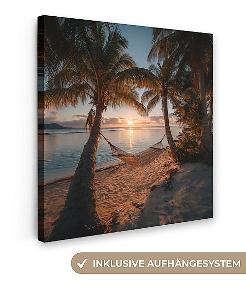 OneMillionCanvasses® Leinwandbild Palmen - Hängematte - günstig online kaufen