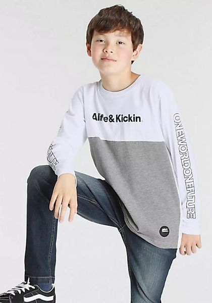Alife & Kickin Langarmshirt Colorblocking in melierter Qualität, zweifarbig günstig online kaufen