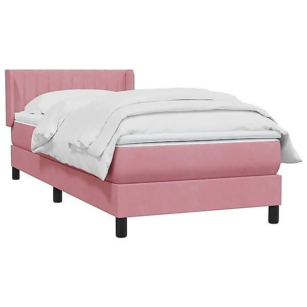 vidaXL Boxspringbett mit Matratze Rosa 100x220 cm Samt 3318320 günstig online kaufen