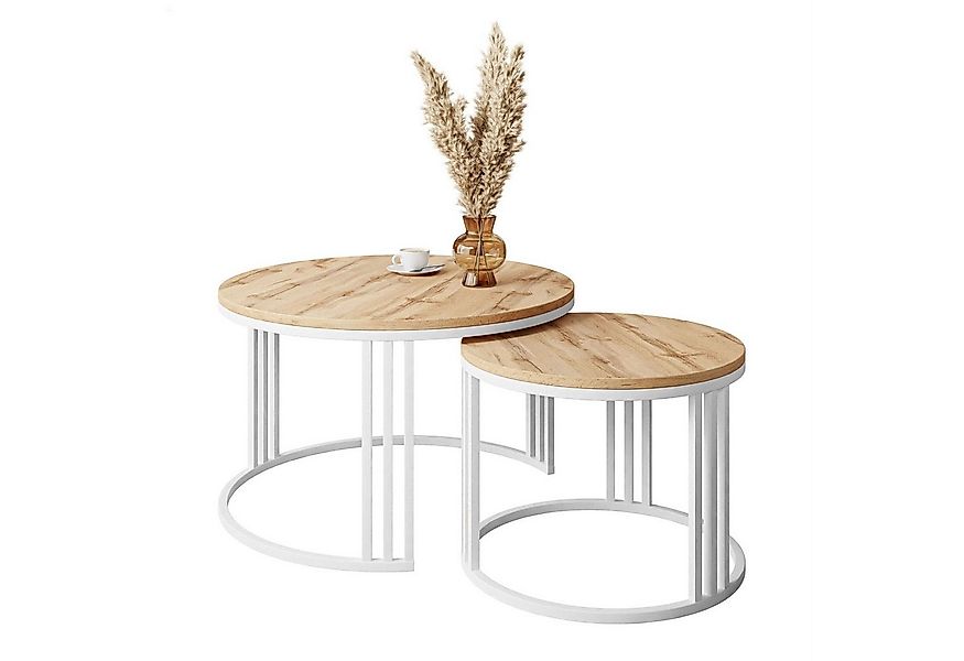 Lookway Couchtisch LORI LOFT 2in1 mit Tischplatte in Eiche-Dekor (2er Set), günstig online kaufen