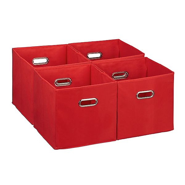relaxdays Aufbewahrungsbox im 4er Set, Rot günstig online kaufen