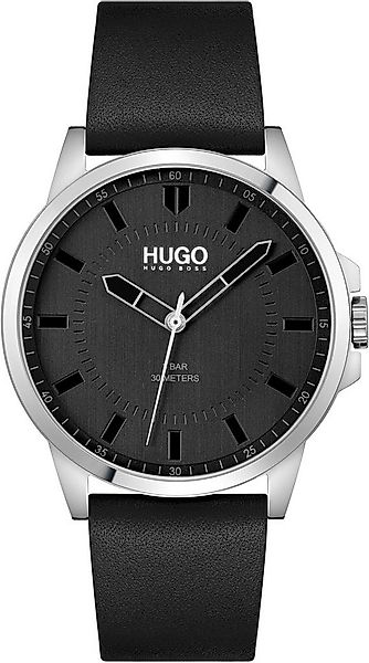 HUGO Quarzuhr #FIRST 1530188, Armbanduhr, Herrenuhr, Mineralglas, Lederarmb günstig online kaufen