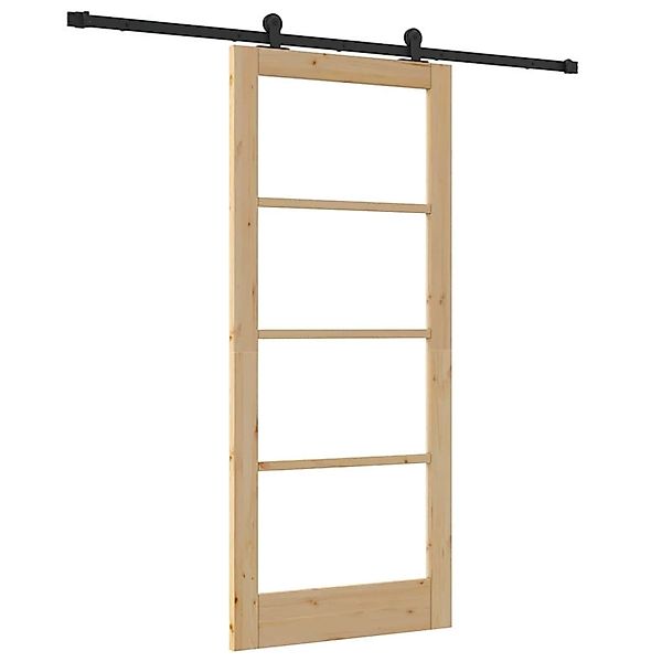 vidaXL Schiebetür ORKDAL Braun 86 x 198,5 cm Holz und Metall 3332031 günstig online kaufen