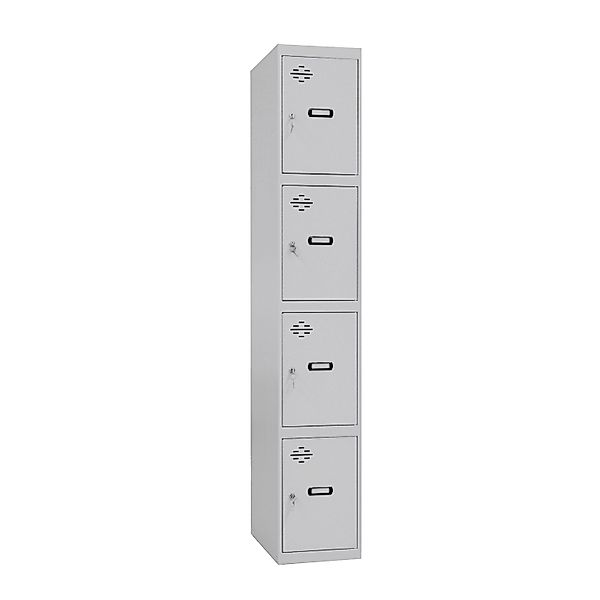 PROREGAL Spind AMEGO HxBxT 180 x 40 x 50 cm 4 Abteile Grundmodul Grau-Grau günstig online kaufen