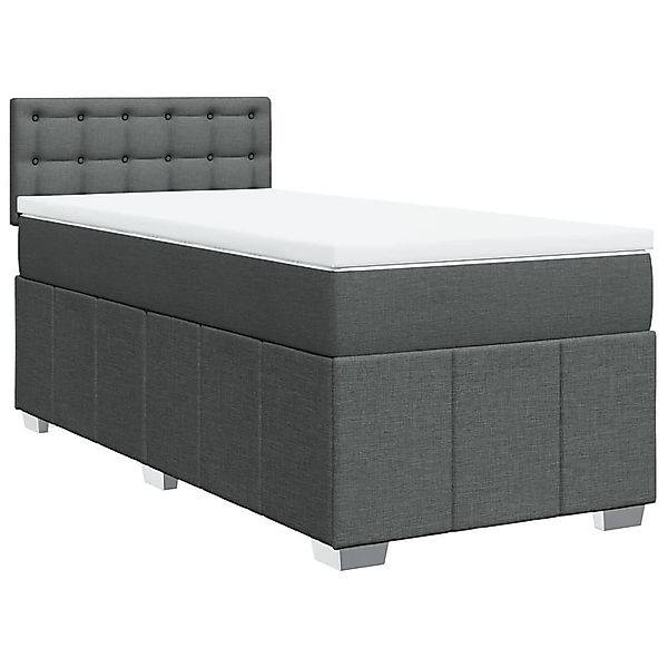 vidaXL Bett Boxspringbett mit Matratze Dunkelgrau günstig online kaufen