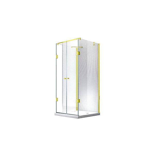 Glaszentrum Hagen  90x100x90x195cm Ares U-Duschkabine Gold inkl. Tasse/Siph günstig online kaufen