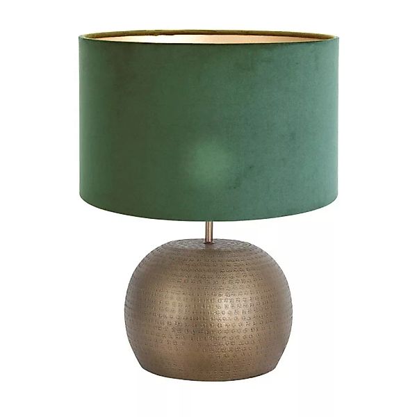Tischleuchte Brass in Bronze und Grün E27 280x400mm günstig online kaufen