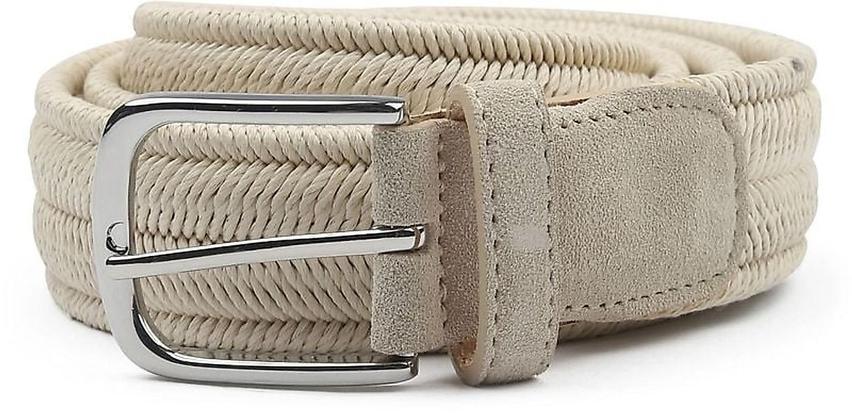 Profuomo Waxed Geflochtener Gürtel Ecru - Größe 105 günstig online kaufen