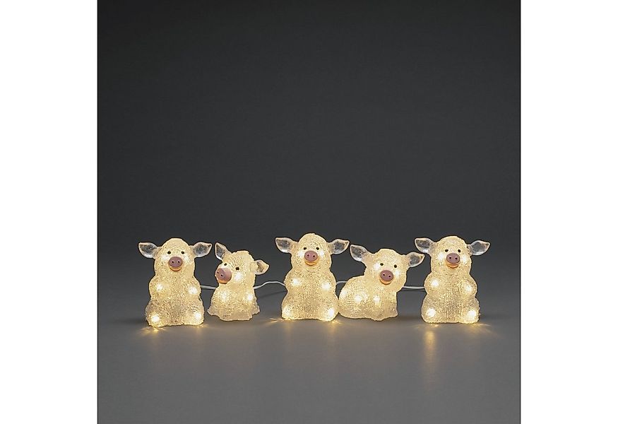 KONSTSMIDE LED-Lichterkette Schwein, 40-flammig, LED Acryl Schweine 5-er Se günstig online kaufen