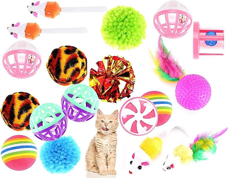 Gartiva® Tier-Beschäftigungsspielzeug 20 TLG Set Katzenspielzeug Spielzeug günstig online kaufen