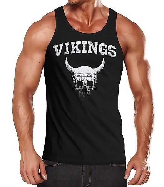 Neverless Tanktop Herren Tank-Top Wikinger-Helm Skull Totenkopf Muskelshirt günstig online kaufen