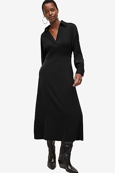 Next Midikleid Langärmeliges Midikleid mit V-Ausschnitt günstig online kaufen