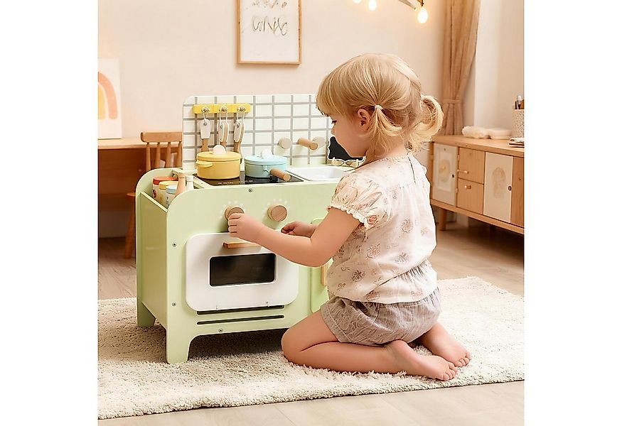 AIYAPLAY Spielküche mit Mikrowelle, Spüle und Zubehör MDF, Spielzeug für Ki günstig online kaufen