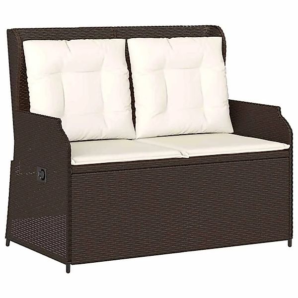vidaXL Gartenbank mit Kissen Braun Poly Rattan 3394459 günstig online kaufen