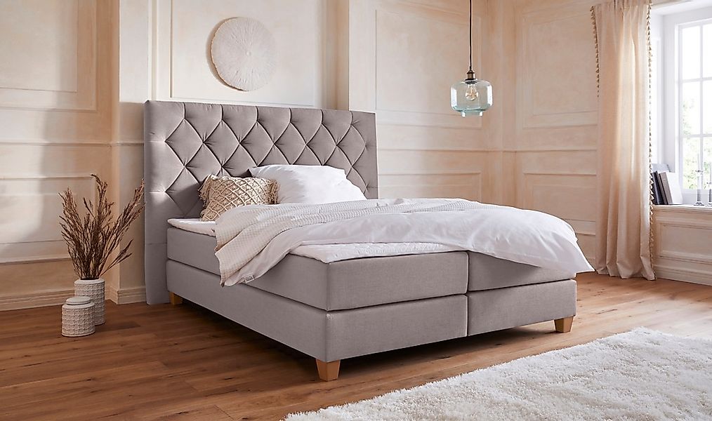 Home affaire Boxspringbett "Harmones hoch" in 3 Breiten, Härtegrad auch im günstig online kaufen