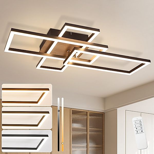 ZMH LED Deckenleuchte Wohnzimmer Schwarz 2/3 günstig online kaufen
