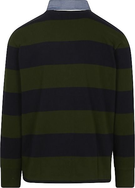 Gant Heavy Rugger Shield Langarm Poloshirt Streifen Navy Grun - Größe 3XL günstig online kaufen