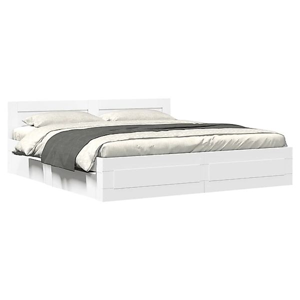 vidaXL Bettgestell mit Kopfteil ohne Matratze Weiß 180x200 cm 3295541 günstig online kaufen
