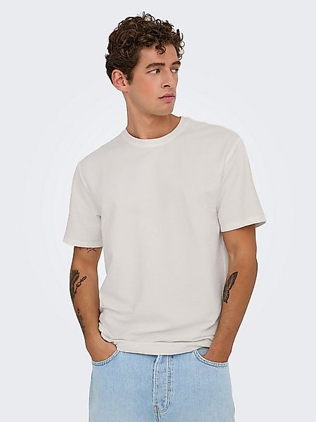 ONLY & SONS Rundhalsshirt ONSKIAN LIFE REG SEERSUCKER SS TEE NOOS günstig online kaufen