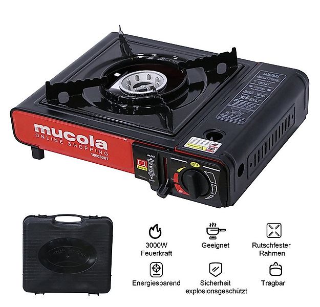 Mucola Campinghocker Campingkocher mit Koffer Gaskocher Herd Kartuschenkoch günstig online kaufen
