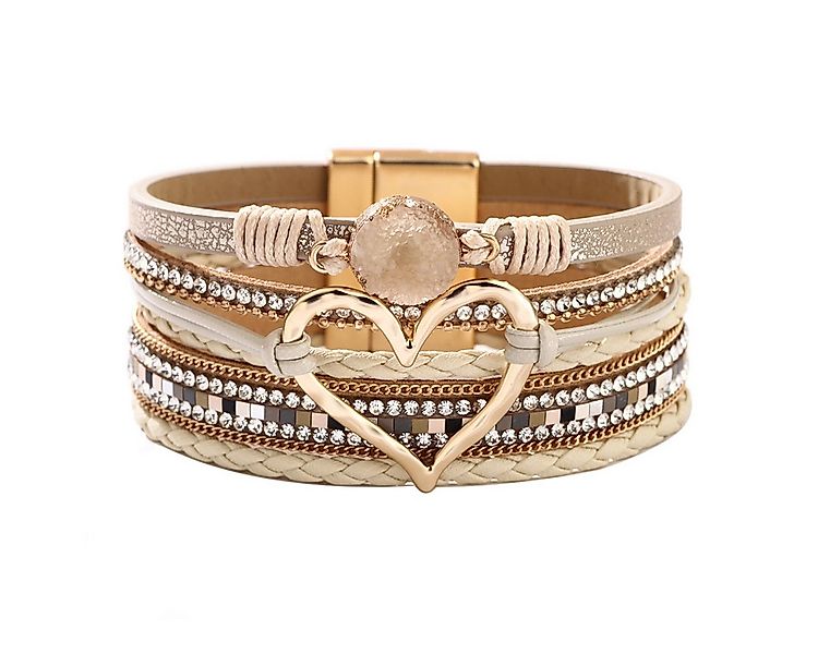KARMA Lederarmband Lederarmband Herz vers. Farben Kunstleder Armband Damen günstig online kaufen