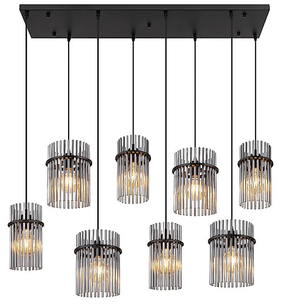 GLOBO LIGHTING Hängeleuchte »GORLEY« E27 1 Stk. Hängelampe Glasstäbe rauchf günstig online kaufen