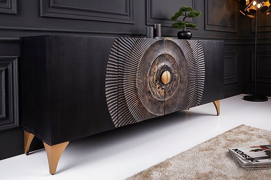 riess-ambiente Sideboard GOLDEN SUNSET 180cm schwarz / gold (Einzelartikel, günstig online kaufen