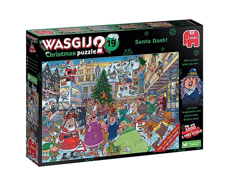 Jumbo Spiele Puzzle Wasgij Christmas 19 Weihnachtsmann Sprint! 2x1000 Teile günstig online kaufen