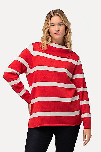 Ulla Popken Strickpullover Rollkragen-Pullover Ringel kurz Langarm günstig online kaufen