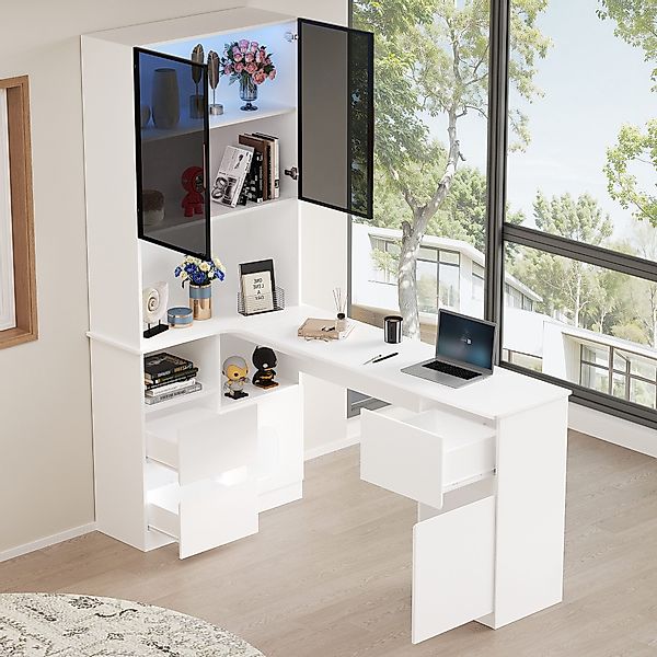 Celya Eckschreibtisch Schreibtisch mit Regal und günstig online kaufen
