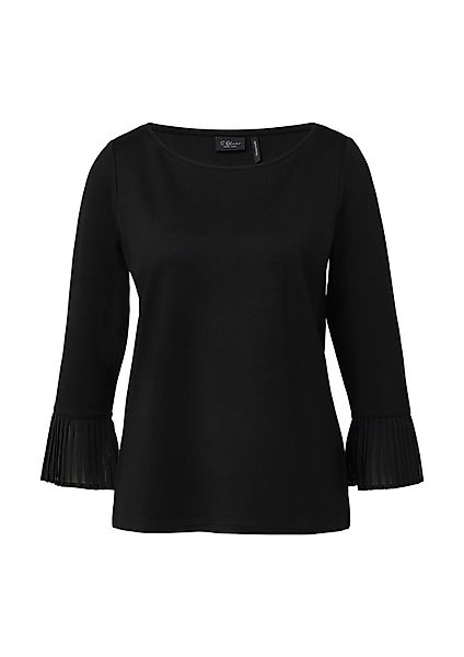 s.Oliver 3/4-Arm-Shirt T-Shirt Relaxed-Fit-Shirt mit Plissee-Details günstig online kaufen