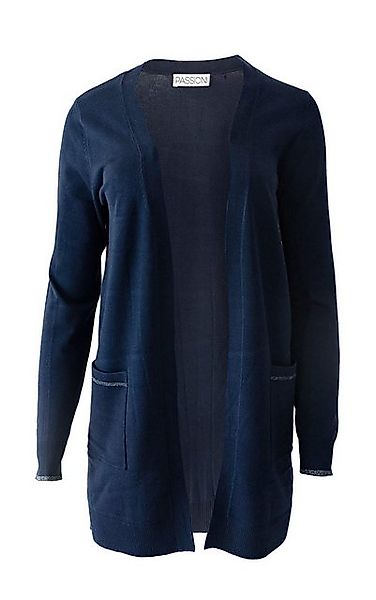 Passioni Cardigan in dunkelblau mit kleinen Taschen und Glitzer Details in günstig online kaufen