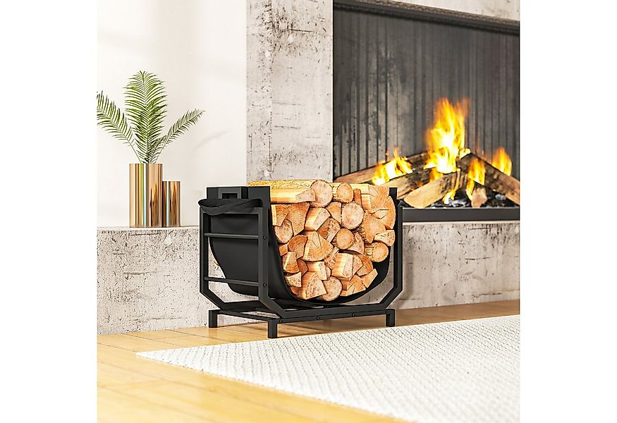Outsunny Kaminholzregal mit abnehmbarer Tragetasche, BxTxH:53x33x43 cm, (Fe günstig online kaufen