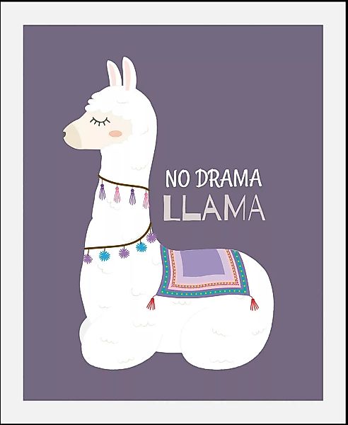 queence Bild "No Drama Llama", Tiere, (1 St.), gerahmt günstig online kaufen