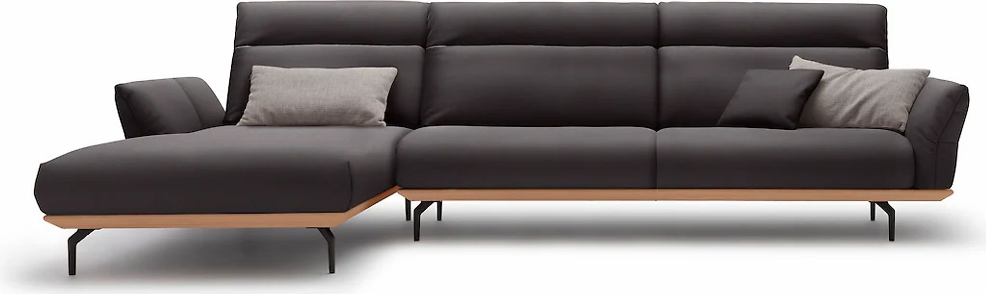 Creation BY ROLF BENZ Ecksofa "CR.460", Sockel in Eiche, Winkelfüße in Umbr günstig online kaufen