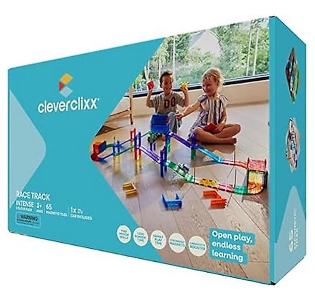 Cleverclixx Cleverclixx Autobahn-Bausatz in Knallfarben 65 Teile Magnetspie günstig online kaufen