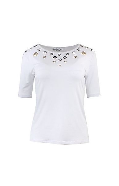 Passioni T-Shirt in weiß mit dekorativen günstig online kaufen