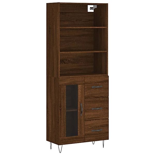 vidaXL Highboard Braun Eichen-Optik 69,5x34x180 cm Holzwerkstoff 3189508 günstig online kaufen