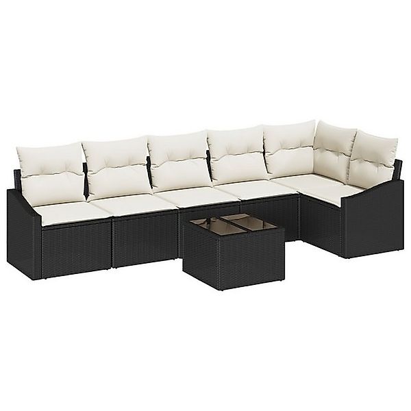 vidaXL Loungesofa 6-tlg. Garten-Sofagarnitur mit Kissen Braun Poly Rattan, günstig online kaufen