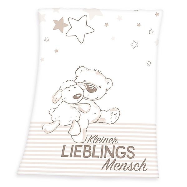 Babydecke Lieblingsmensch Microfaserflausch-Decke 75/100 cm Kuscheldecke, günstig online kaufen