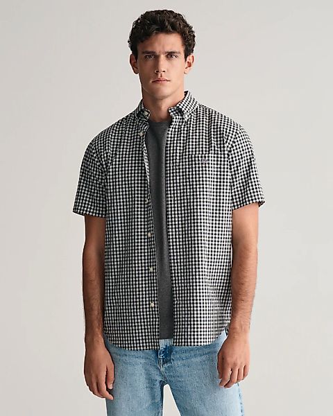 Gant Kurzarmhemd "Regular Fit Gingham Popeline Hemd strapazierfähig pflegel günstig online kaufen